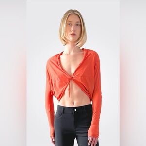 Beate Heymann Street Couture Cropped Mini Cardigan - Coral size 8